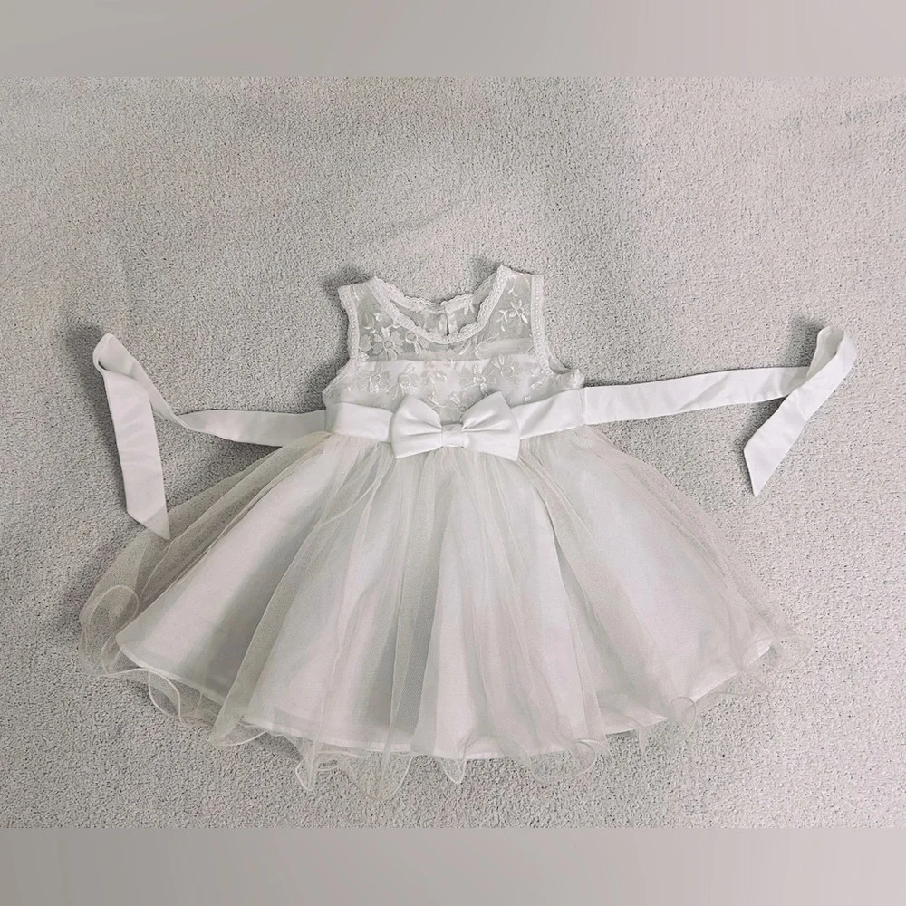 Baby Girls Sleeveless Dress Day/Evening Party Formal Gown - Picture 8 of 8